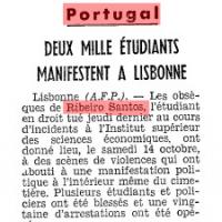 Le Monde de 15-10-1972 sobre o funeral de Ribeiro Santos